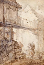 Cour Délaissée avec une Mendiante, c. 1608